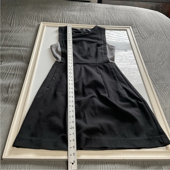 Madewell Black Sleeveless Fit & Flare Mini Dress with Striped Side Panels Size 0 - Picture 11 of 11